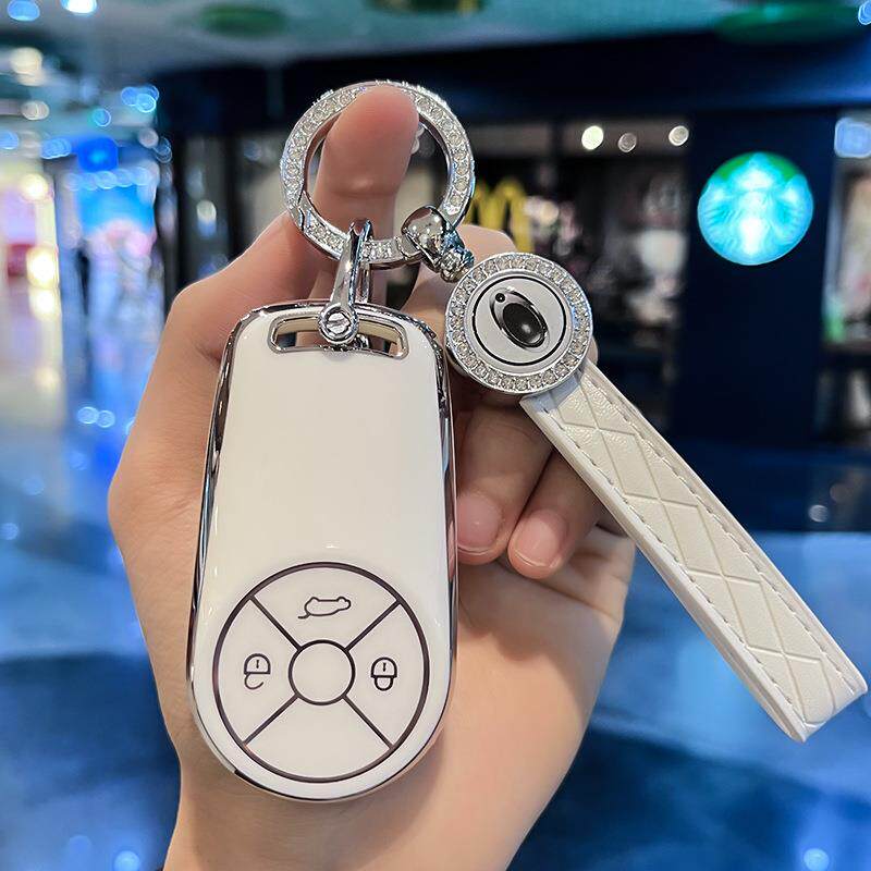 欧拉好猫钥匙套闪电猫全包遥控装饰挂链芭蕾猫高端大气外壳车扣链
