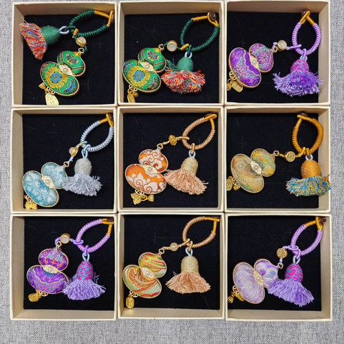 非遗宋锦葫芦纯手工双面葫芦挂件