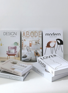 现代简约仿真书摆件轻奢样板间摆设装饰书拍摄道具假书