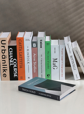 假书仿真书装饰品样板房网咖书房桌面摆件英文简约现代道具书盒