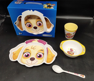 汪汪队儿童餐盘分格卡通宝宝餐具创意盘子可爱家用盘碗杯抖音同款