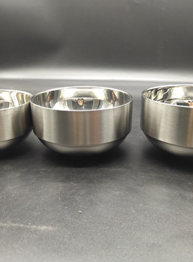 国风GuofenG304不锈钢碗双层中空隔热防烫磨砂韩式保温宫廷彩碗