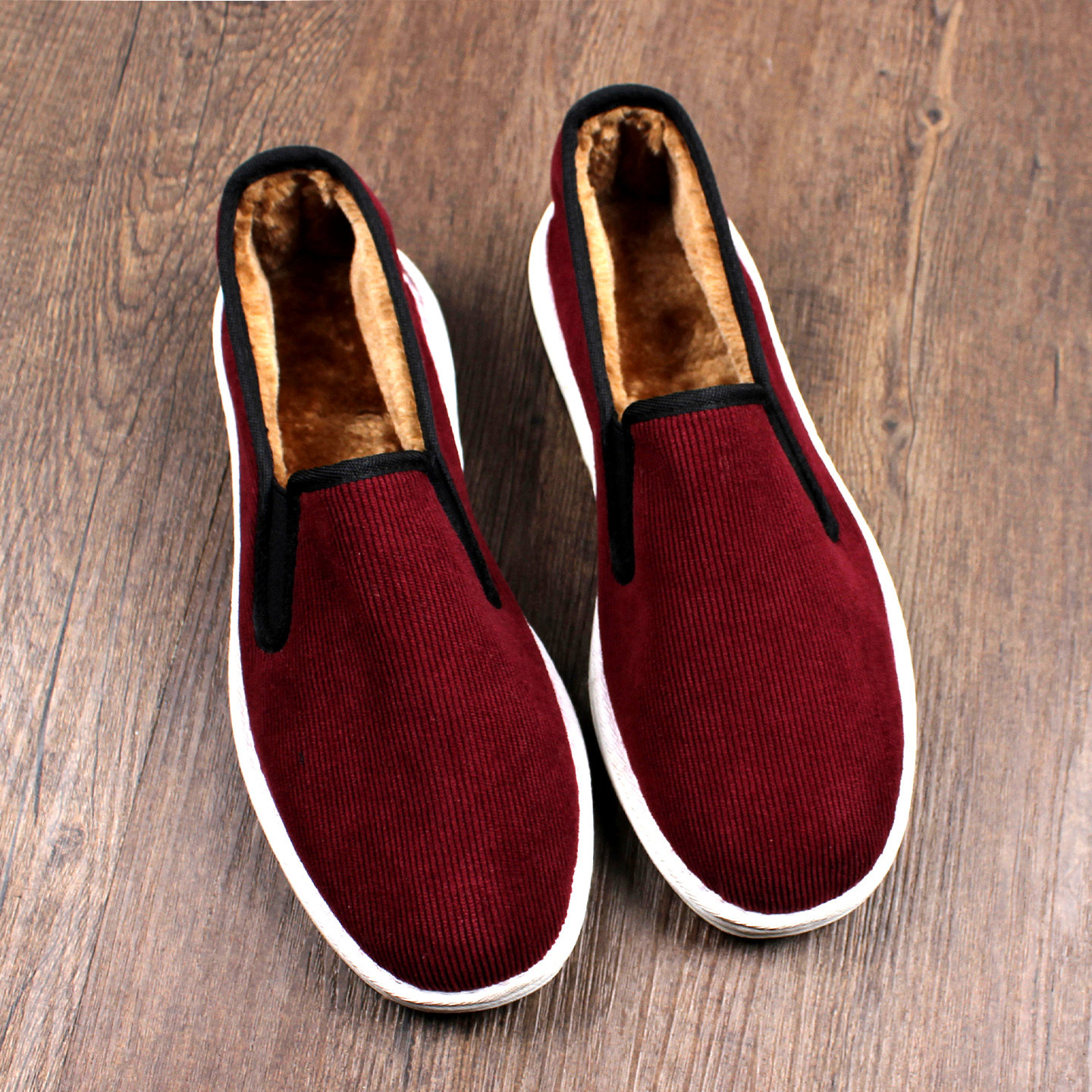 2025新款冬季保暖灯芯绒休闲加厚棉鞋男一脚蹬软底加绒老北京布鞋,流行男鞋,布鞋,淘宝优惠券,粉丝福利购,淘宝优惠卷