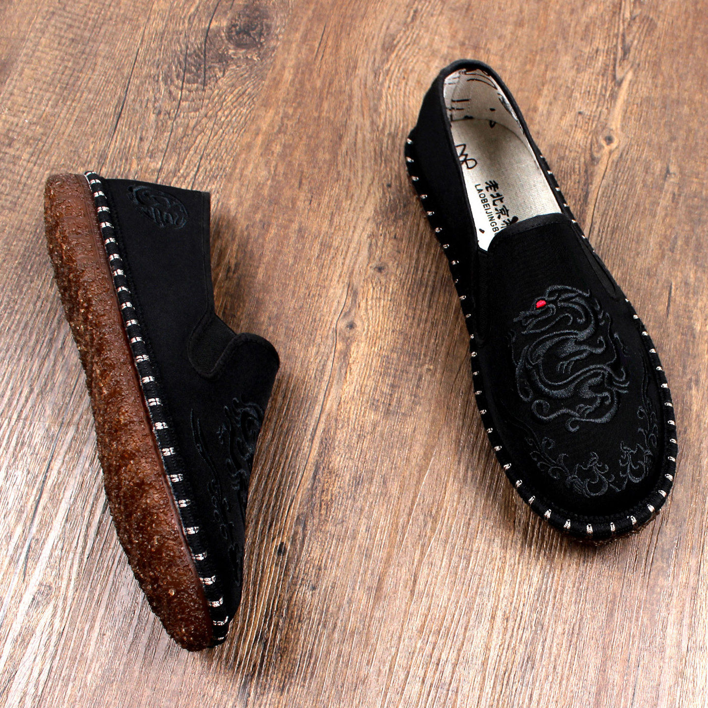 2026新款夏季老北京布鞋男软底透气刺绣民族风中式耐磨牛筋底防滑