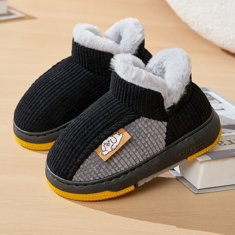 少年棉拖鞋加厚防滑加绒老人拖鞋居家外穿棉鞋男童外穿女冬季包跟