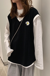 小雏菊两件套情侣长袖上衣XZ301D-3-T01图片