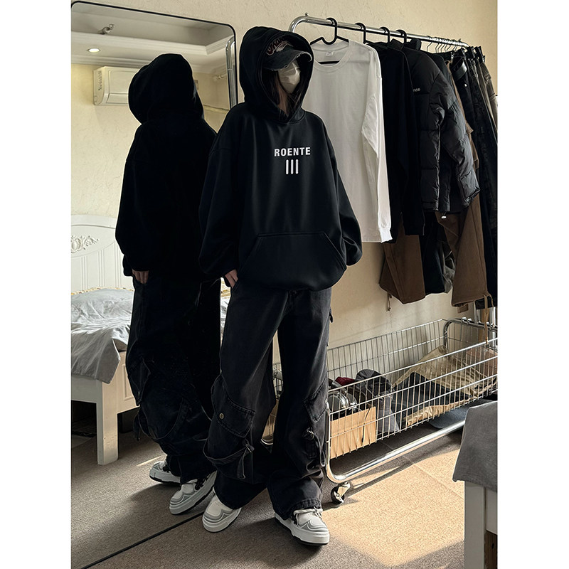 自拍图得物抖音品质360克65棉华棉连帽卫衣WD12特批45,男装卫衣,星座805 (原301D-3)