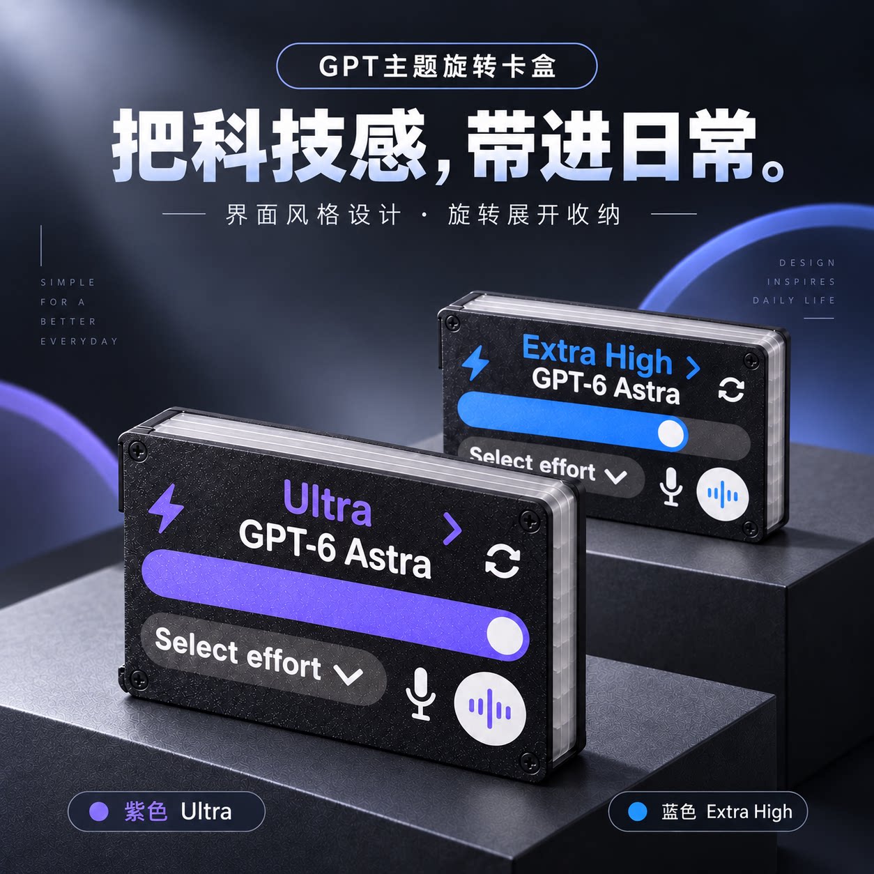GPT6Astra与神对话旋转卡盒五卡位交通卡算力程序员科技感送朋友图片