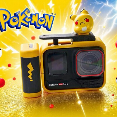 影石白色AcePro1/2代手柄DIY含兔笼 皮卡丘麦当劳巧克力白色配色