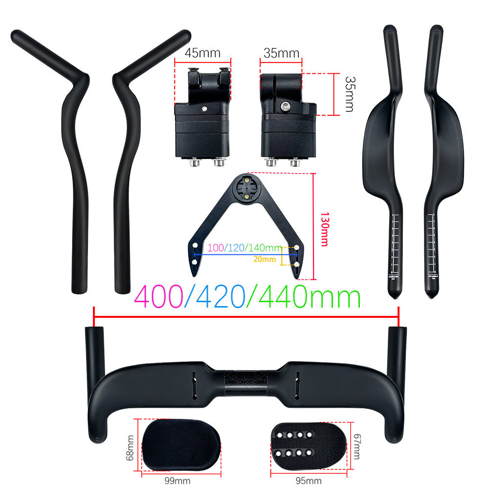 BALUGOE碳纤维手把公路自行车把手铁三TT休息把改装车把全内走线