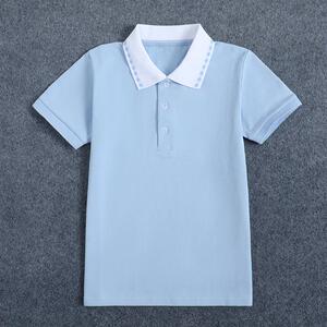 童装校服短袖T恤POLO衫蓝色上衣