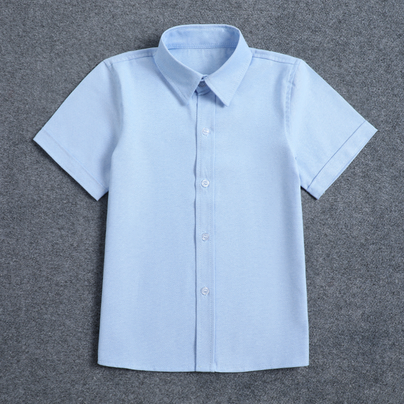 浅蓝牛津纺衬衣小学生夏季校服