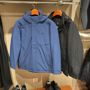 比音勒芬男装正品新品冬装休闲商务保暖拆卸帽防水羽绒服外套专柜