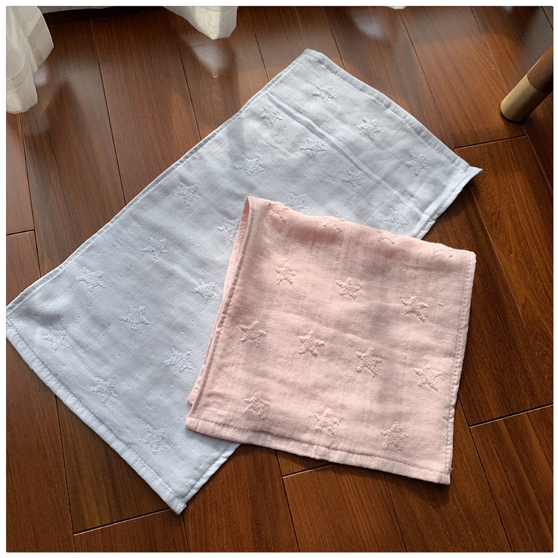 新品日单外贸全全棉柔软无捻纱布婴幼儿童无荧光剂洗脸小毛巾面巾