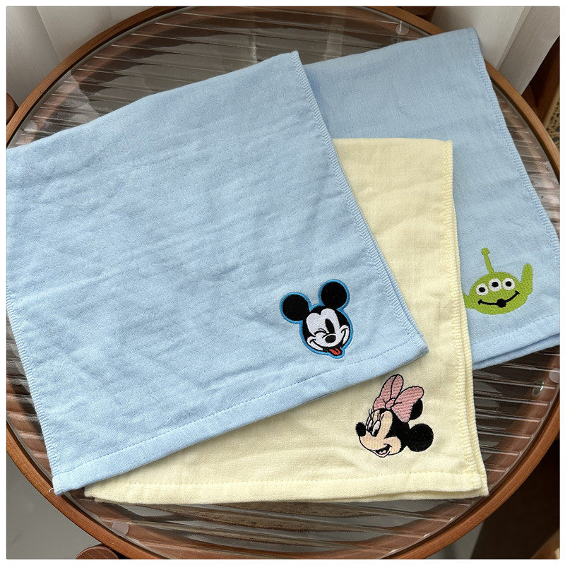 出口日本单外贸纯棉柔软透气双面纱布无荧光剂婴幼儿童小毛巾面巾