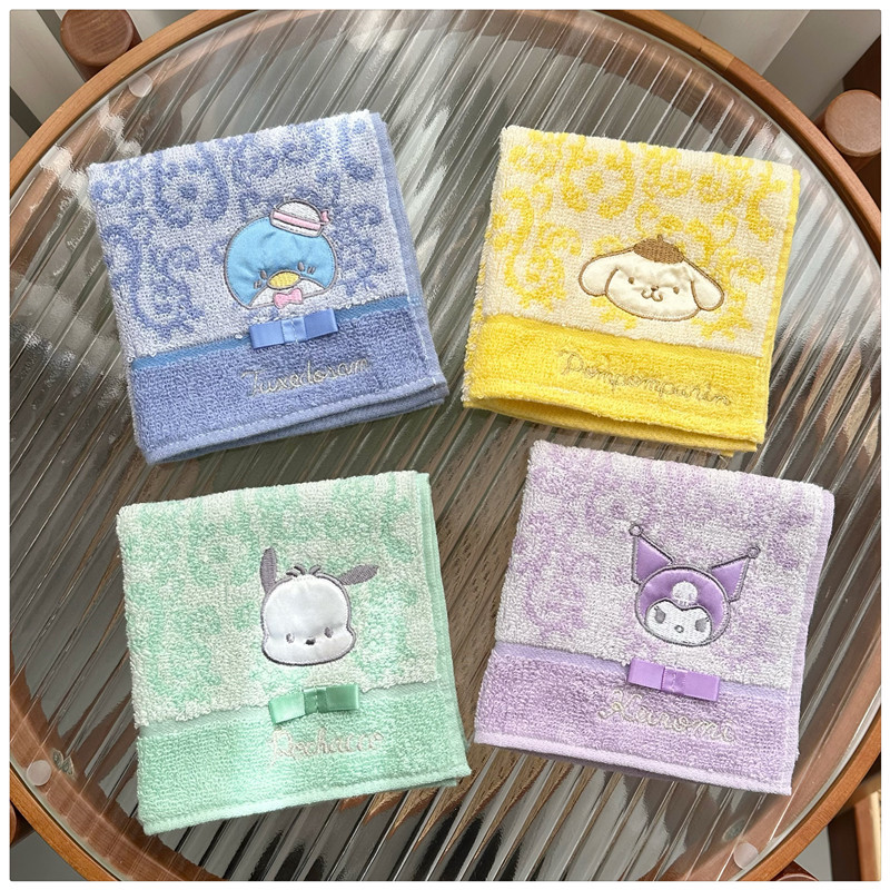 出口日本外贸余单全纯棉双面毛圈无荧光剂儿童成人方巾手帕小毛巾