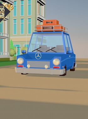 C4D简单的小车线路动画工程场景源文件含材质学习交流参考