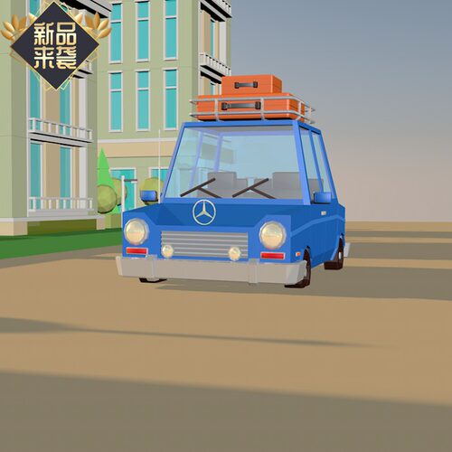 C4D简单的小车线路动画工程场景源文件含材质学习交流参考