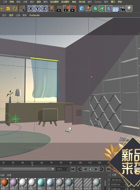 C4D动画动力学布料刚体碰撞风场源文件含材质视频学习交流参考