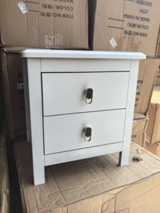 纯白色床头柜 45厘米宽整装床头柜现代简约风格 苏州蠡口仓库发货