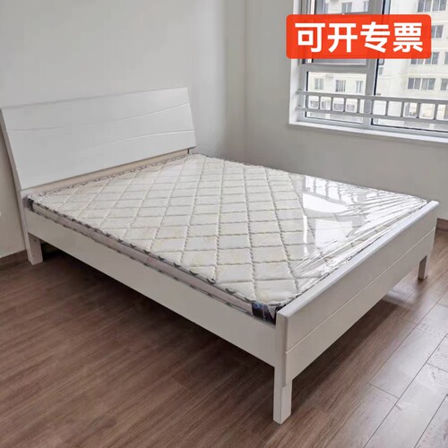 公寓用实木床员工宿舍床1米 1.2m 1米35 一米五 全橡木可上门安装