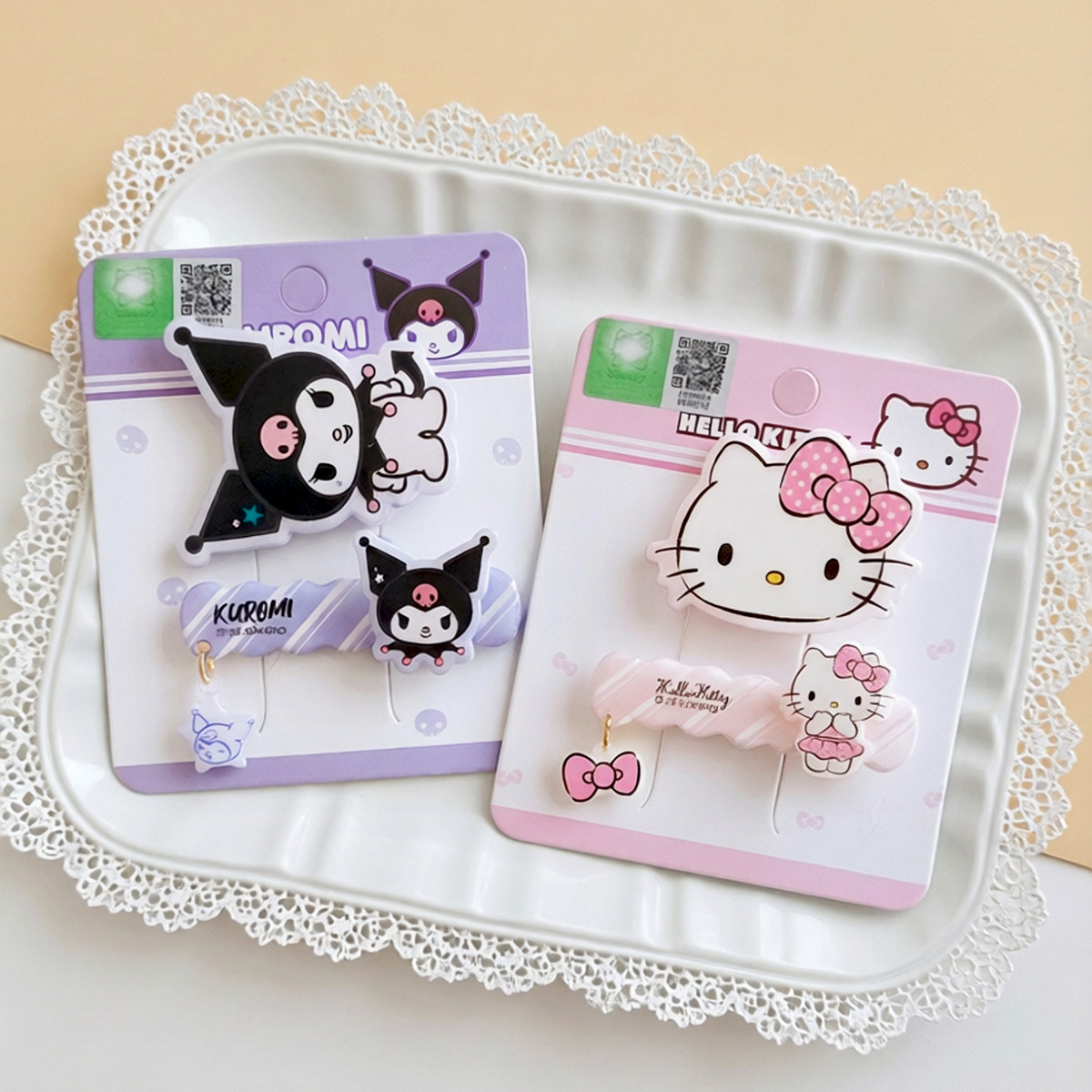 三丽鸥正版HelloKitty库洛米发夹图片