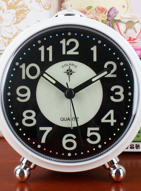 北极星美丽夜光闹钟学生用儿童床头大字时钟表钟面创意闹铃大音量