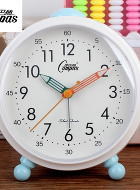 正品康巴丝静音闹钟简约时尚卧室音乐卡通大音量钟表现代创意学生