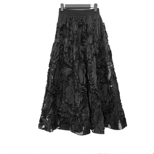 2026春秋新款 S·D优雅立体绣花长裙复古百搭半身裙233Z1149 女装