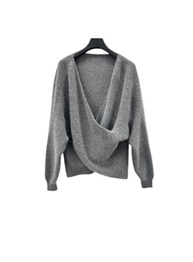 S·D秋冬新款女装百搭不规则毛衣时尚休闲风宽松针织毛衫254Z3505