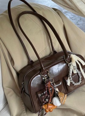 2025秋冬新款保龄球包包许允真晕针姐同款包大容量单肩腋下手提包