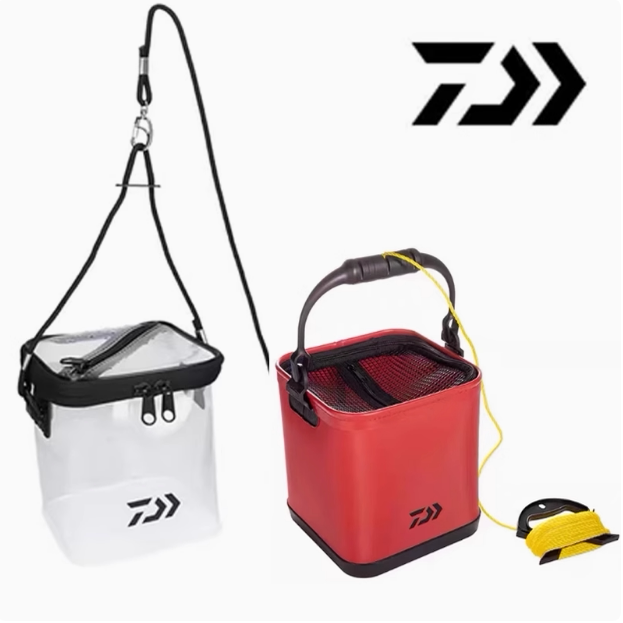 DAIWA达亿瓦打水桶加厚钓鱼桶折叠便携手提式多功能活鱼桶