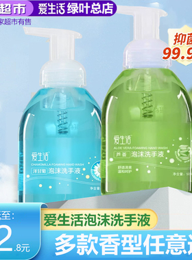 【2瓶装】绿叶爱生活洋甘菊芦荟泡沫洗手液温和洁净泡沫丰富家用