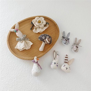 手工制作森女系毛线花朵胸针兔子鹅蘑菇棉麻胸花衣服配饰甜美百搭