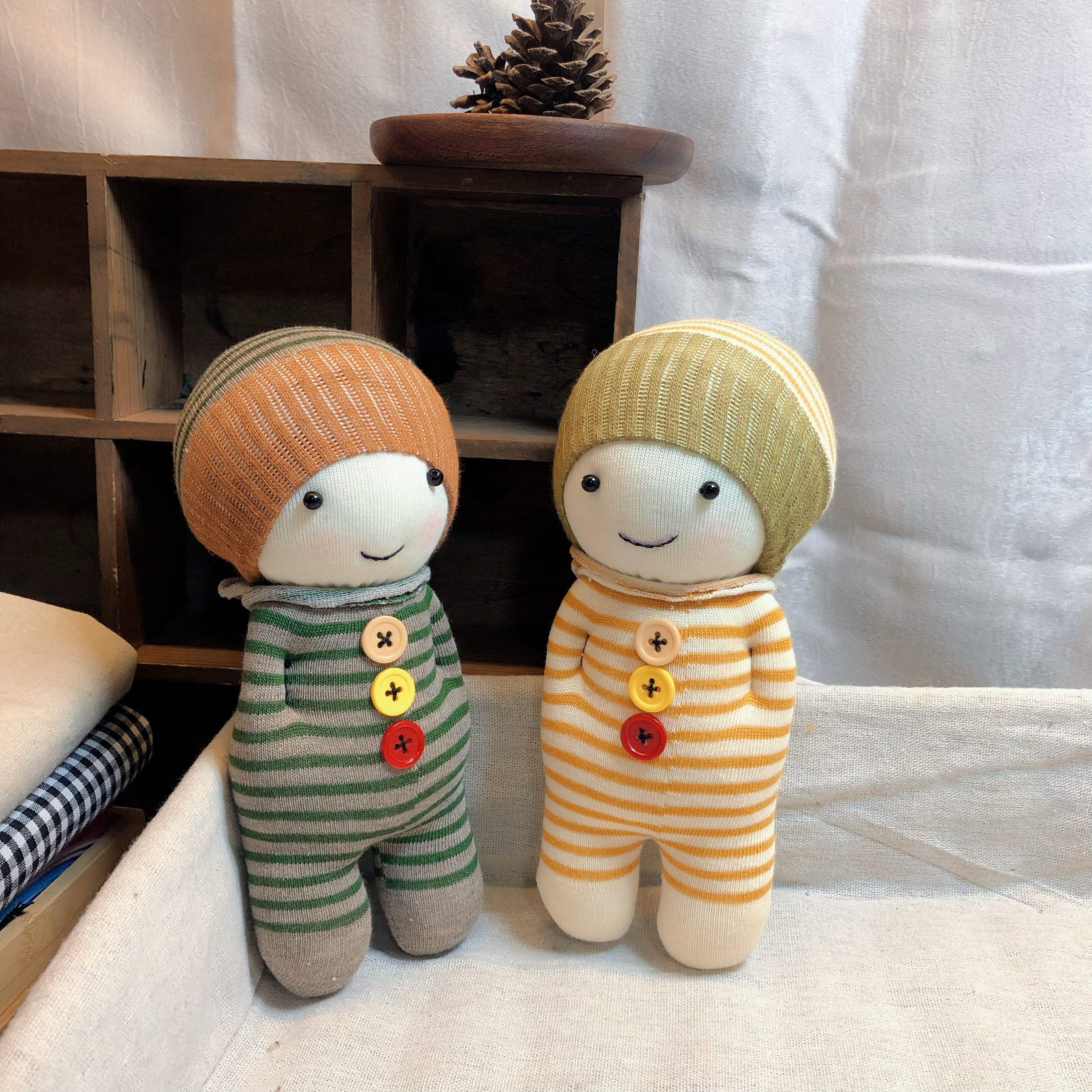 原创DIY手工创意生日礼物袜子娃娃材料包学校手工纽扣男孩女孩