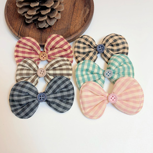 手工制作格子蝴蝶结胸针别针服饰包包童装配饰配件装饰