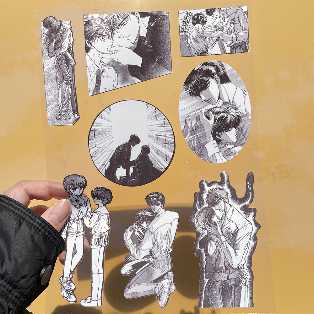 奇怪猫clamp古早x战记司狼神威桃生封真cp拥抱谷子周边装饰痛贴纸