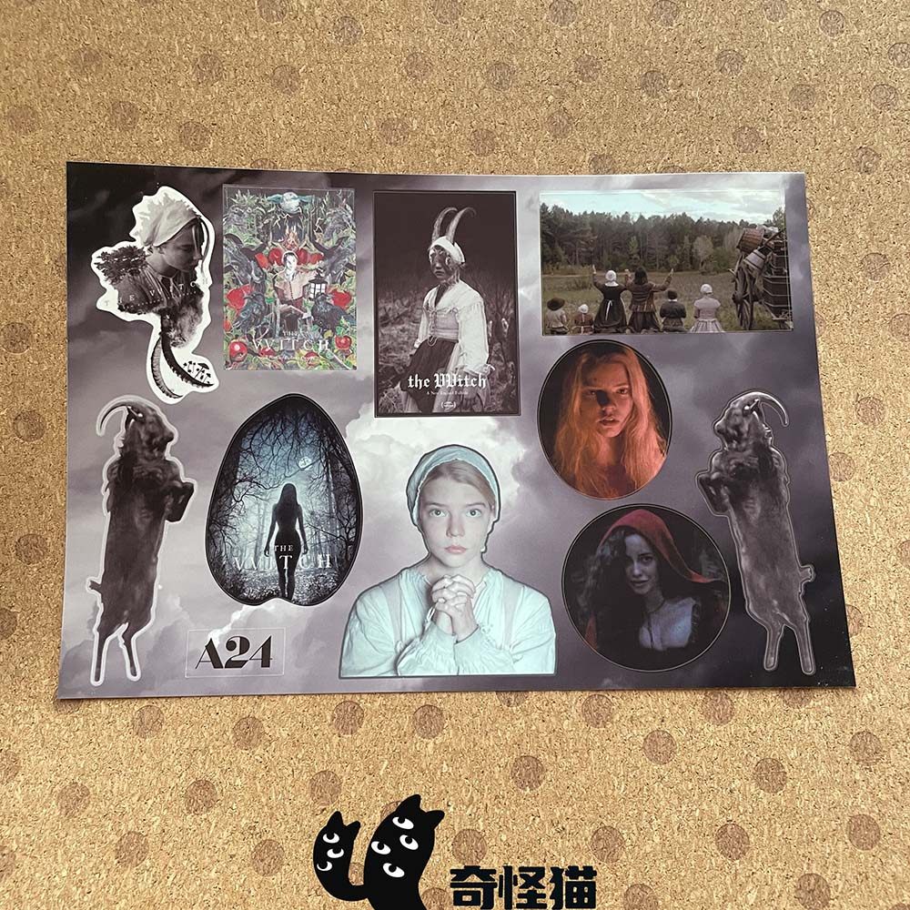 奇怪猫 A24女巫安雅恐怖电影谷子周边手帐电脑行李箱装饰痛贴纸