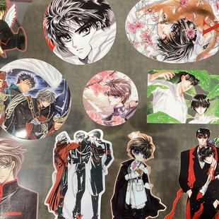 奇怪猫clamp谷子周边x战记原画收藏装饰电脑ipad吧唧贴纸神威封真