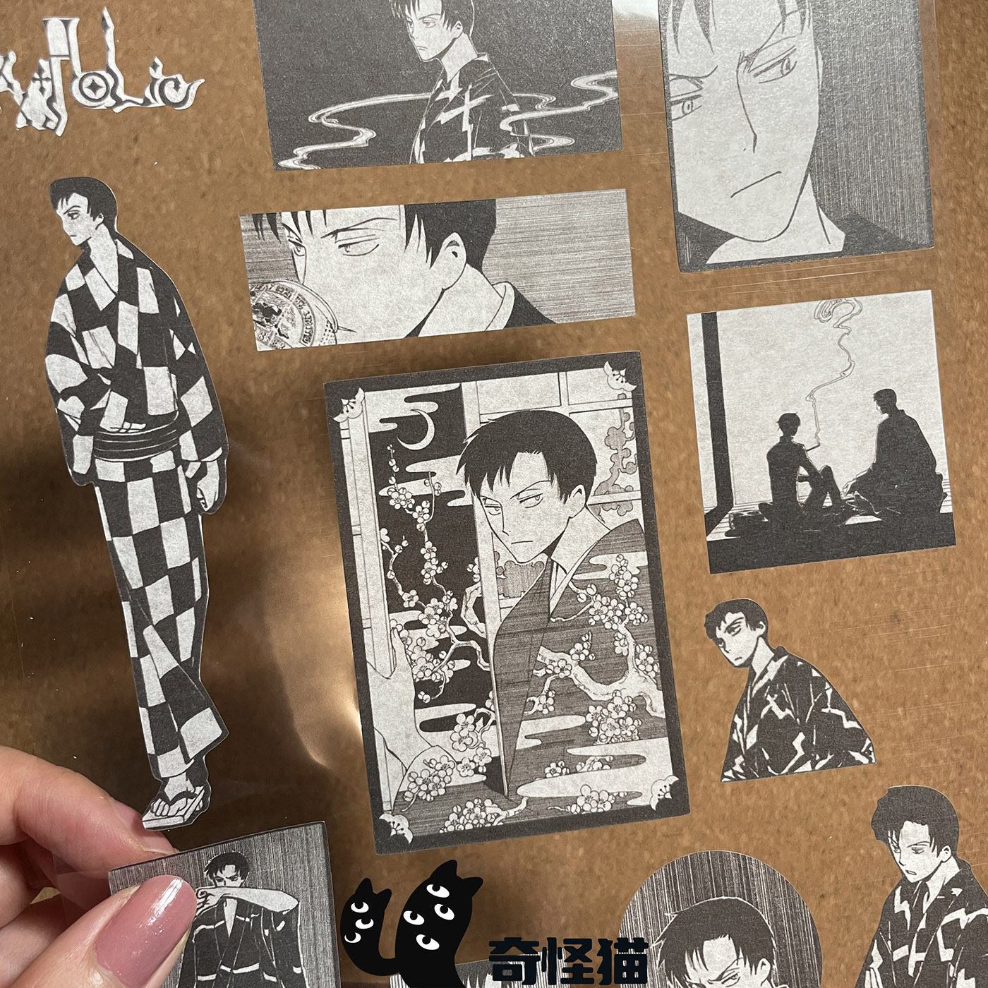 奇怪猫clamp四月一日灵异事件薄百目鬼静谷子周边手帐手机pad贴纸