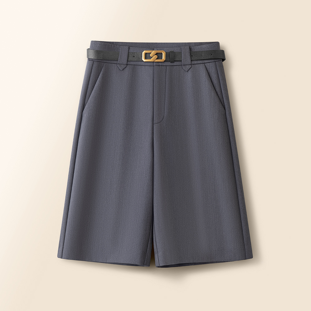 欧货通勤西装五分裤女秋季2025新款高腰显瘦a字阔腿裤直筒短裤子