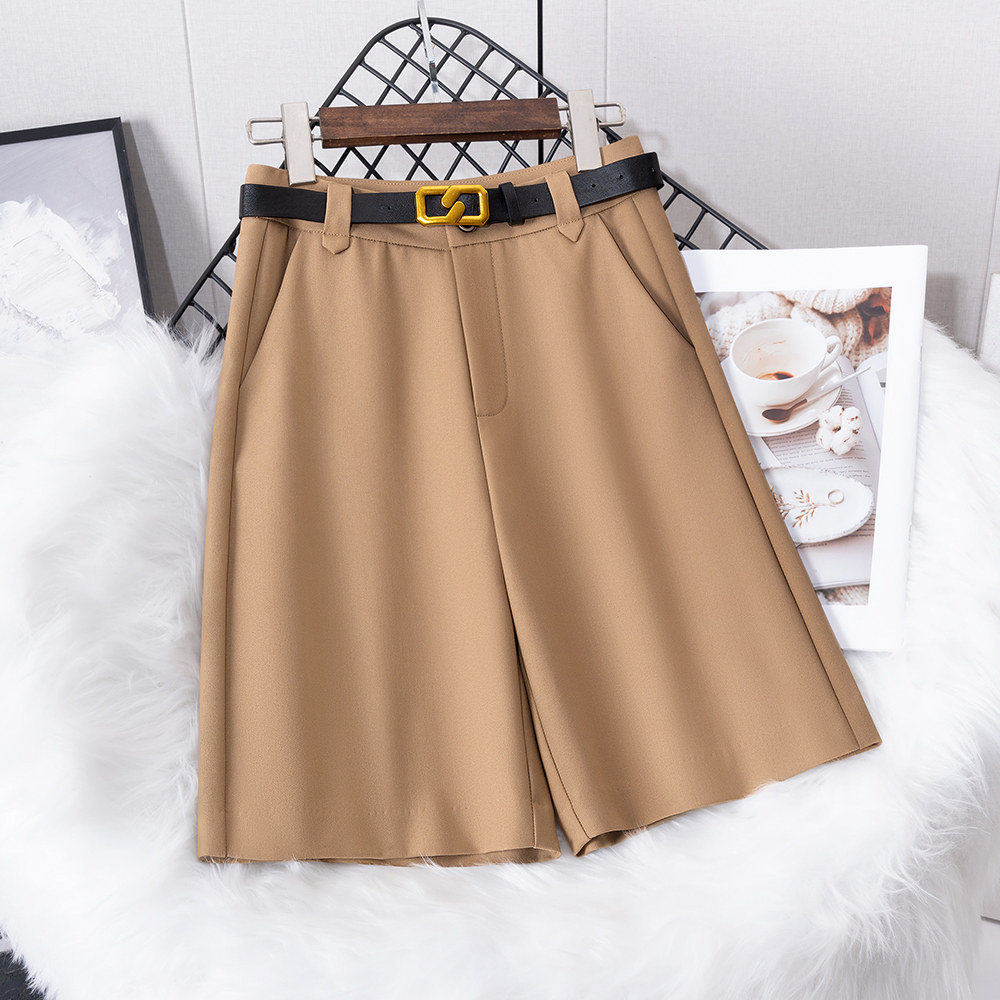 洋气a字西装短裤女春季2026新款高腰阔腿中裤显瘦宽松直筒五分裤,女装/女士精品,西装裤/正装裤,淘宝优惠券,粉丝福利购,淘宝优惠卷