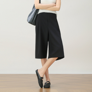 中裤 西装 休闲裤 女宽松显瘦百搭高腰直筒阔腿裤 2026夏季 七分裤 新款