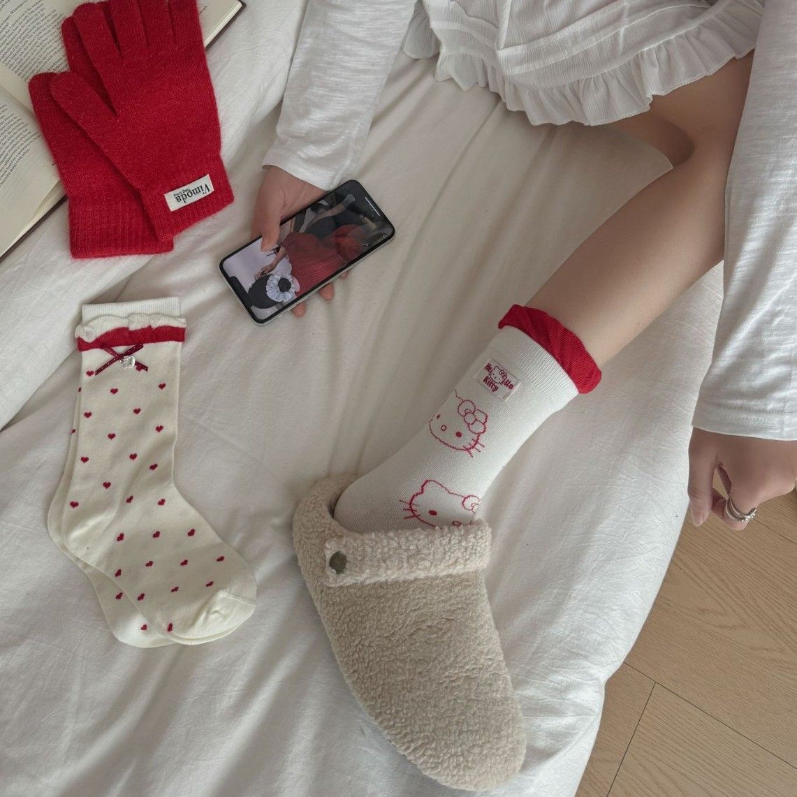 本命年红袜子女秋冬中筒袜无骨棉袜可爱猫咪长袜2026马年新年袜,节庆用品/礼品,圣诞袜,淘宝优惠券,粉丝福利购,淘宝优惠卷