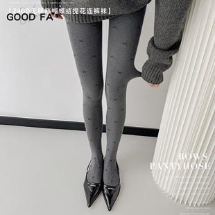 u80D无缝波点蝴蝶结打底洛丽塔jk连裤 袜女 薄款 两个厚度秋冬新款