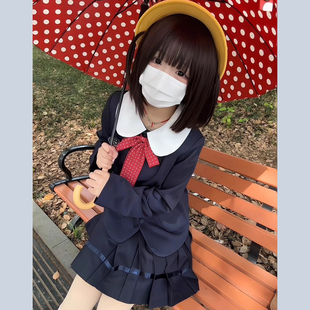 櫻禾椿原創(chuàng)jk制服昭和校供感娃娃領外套學院幼稚園套裝 兮少女 元