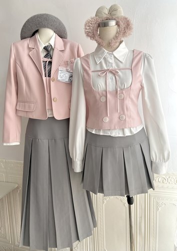 甜妹韩系学院风西装外套显瘦