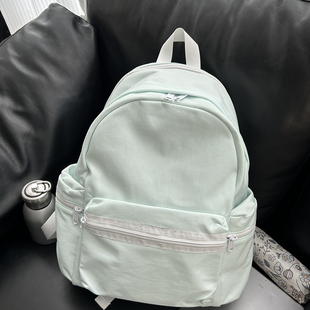 小众日系新款纯色大容量双肩包高中大学生书包14寸电脑包春游背包