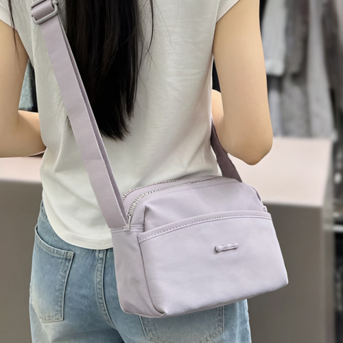 轻便百搭多层小方包女简约单肩斜挎包夏季小包通勤出游休闲布包