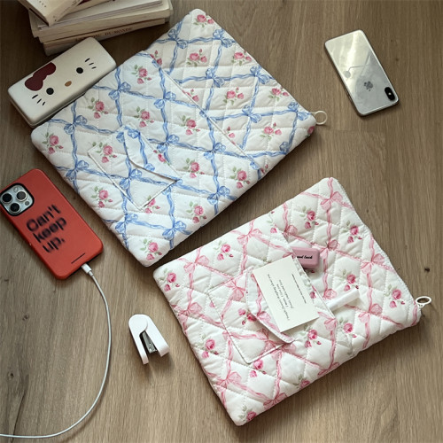 韩系ins少女可爱macbook苹果笔记本电脑包14寸高颜值小众芭蕾粉蝴蝶结平板ipad11寸内胆包15.6寸收纳保护套